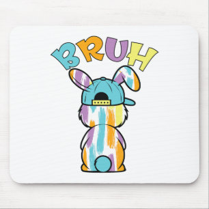 Bruh Easter Day Funny Colourful Rabbit Bunny Easte Mouse Pad