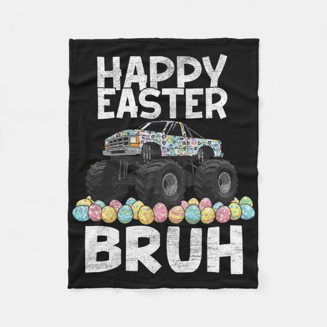 Bruh Easter Day Rabbit Bunny Happy Easter Monster  Fleece Blanket (Front)