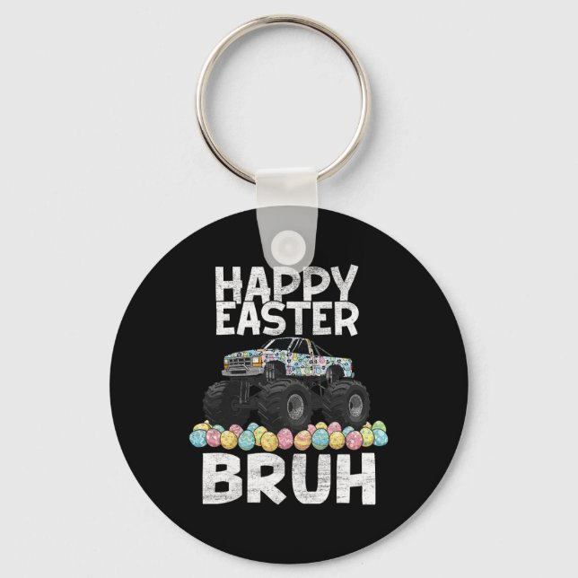 Bruh Easter Day Rabbit Bunny Happy Easter Monster  Key Ring (Front)