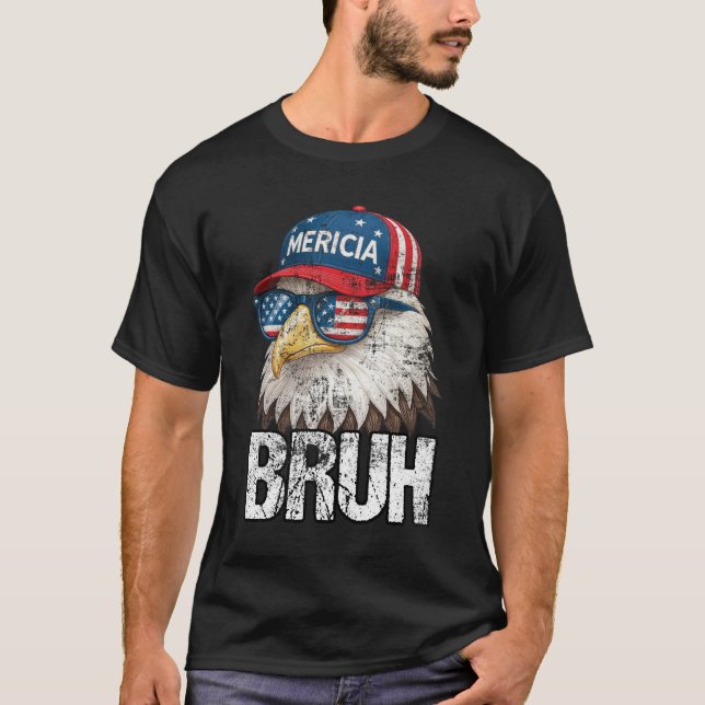 Bruh Fourth 4th Of July Eagle American Patriotic T-Shirt (Front)