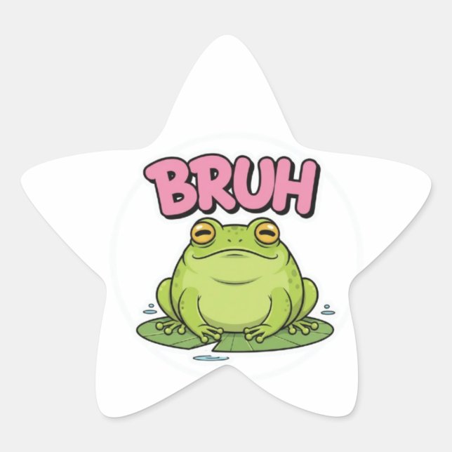 Bruh Frog Sticker Cute Unimpressed Frog Meme Kawai (Front)