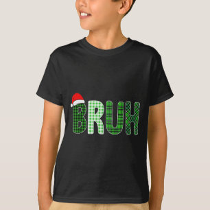 Bruh Funny Christmas Plaid Teen Boys Kids Xmas Bru T-Shirt