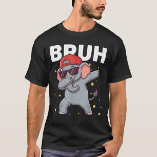 Bruh Funny Dabbing Elephant Boys Animal T-Shirt