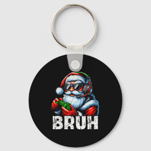 Bruh Funny Santa Gaming Gamer Pjs Christmas Xmas M Key Ring