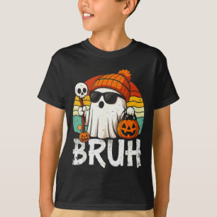 Bruh Ghost Halloween Cute Ghost Trick Or Treat Can T-Shirt
