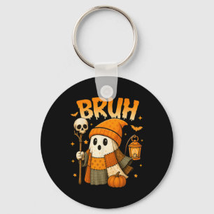 Bruh Ghost Halloween Cute Platwork Ghost Trick Or  Key Ring