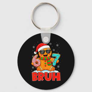 Bruh Gingerbread Six Seven 67 Ice Cream Drip Chris Key Ring