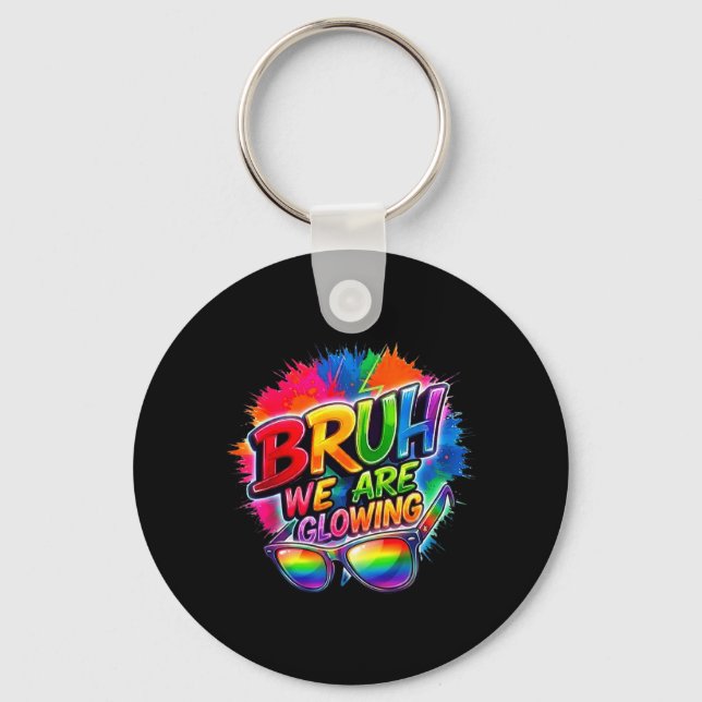 Bruh Glowing in Glowing Era Hello Summer Vacation Key Ring (Front)