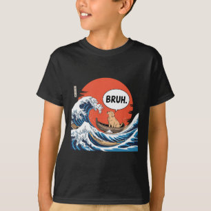 Bruh Great Wave Kanagawa Funny Japanese Surfing Ca T-Shirt