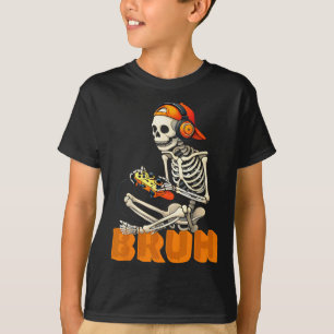 Bruh Halloween Skeleton Gamer Video Gaming Boys Me T-Shirt