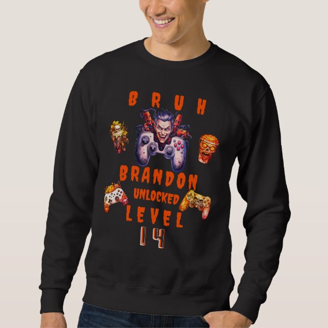 BRUH Halloween Teen Birthday Video Game Sleepover Sweatshirt (Front)