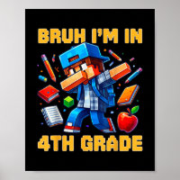 Bruh I'm In 4th Grade Dabbing Boys Kids Gamer