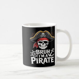 Bruh Im A Pirate Funny Lazy Halloween Costume Coffee Mug
