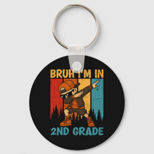 Bruh I'm In 2nd Grade Second Grade Dabbing Boy Stu Key Ring