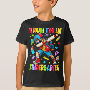 Bruh in kindergarten dabbing boy student back to T-Shirt