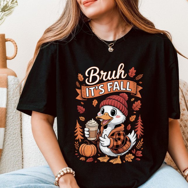 Bruh It's Fall Cute Duck Pumpkin Spice T-Shirt (Creator Uploaded)