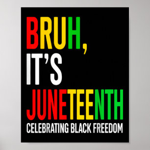 Bruh Its Juneteenth Celebrating Black Freedom Men  Poster