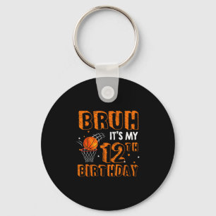 Bruh It's My 12th Birthday 12 Year Old Sketll Play Key Ring