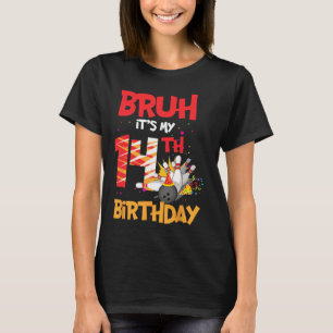Bruh It's My 14th Birthday Boy 14 Year Old Bowling T-Shirt