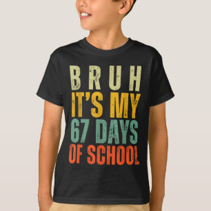 Bruh It's My 67 Days Of School Dabbing Boy Funny S T-Shirt