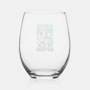 Bruh Its My 6th Birthday Soccer Boy Stemless Wine Glass