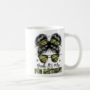 Bruh Its My 9th Birthday Girl Camo Nine Years Old Coffee Mug