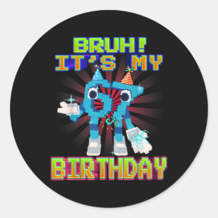 Bruh It's My Birthday 67 Six Seven 6-7 Funny Brain Classic Round Sticker