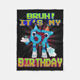 Bruh It's My Birthday 67 Six Seven 6-7 Funny Brain Fleece Blanket