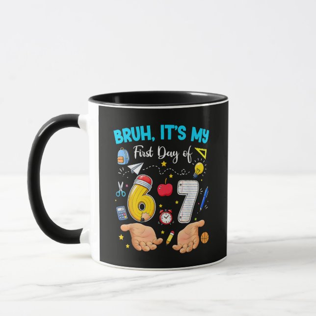 Bruh It's My First Day Back to School Mug (Left)