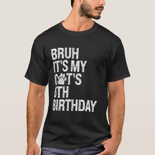 Bruh It's My Funny Cat's 6th Birthday Meow Kitten  T-Shirt (Front)