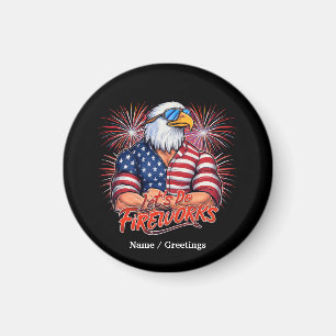 Bruh Lets Do Fireworks July Fourth Funny Patriotic Magnet