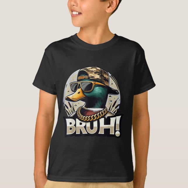 Bruh Mallard Duck Funny Duck Hunting Humor  T-Shirt (Front)