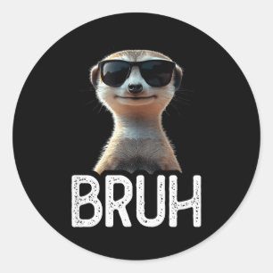 Bruh Meerkat _ Funny Meerkat Lover _ Meme Lover  Classic Round Sticker
