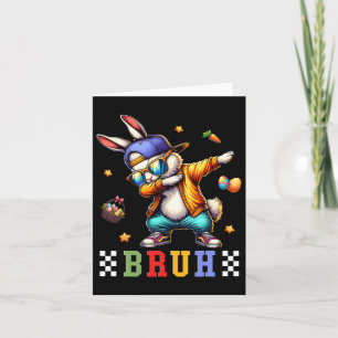 Bruh Meme Easter Day Funny Bunny Eggs Teens Boys K Card