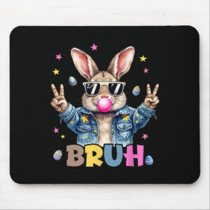 Bruh Meme Easter Day Funny Bunny Eggs Teens Boys K Mouse Pad