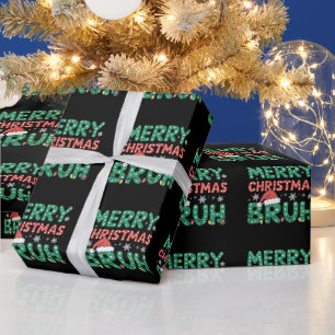 Bruh Meme Funny Saying Bro Greeting Christmas Wrapping Paper