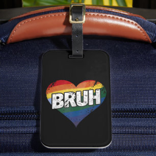 Bruh Meme Funny Saying Bro Greeting Gay LGBT Pride Luggage Tag