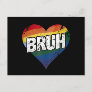 Bruh Meme Funny Saying Bro Greeting Gay LGBT Pride Postcard