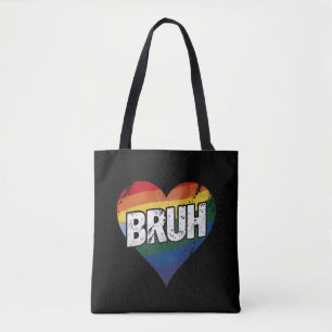 Bruh Meme Funny Saying Bro Greeting Gay LGBT Pride Tote Bag