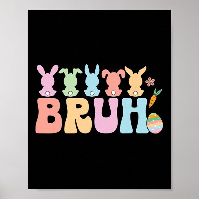 Bruh Meme Funny Saying Bro Greeting Teens Boys Eas Poster (Front)