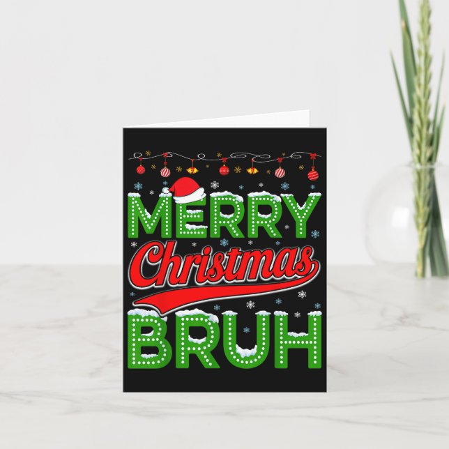 Bruh Meme Funny Saying Bro Greeting Teens Boys Men Card (Front)