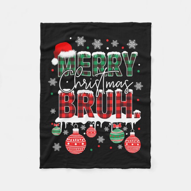 Bruh Meme Funny Saying Bro Greeting Teens Boys Men Fleece Blanket (Front)