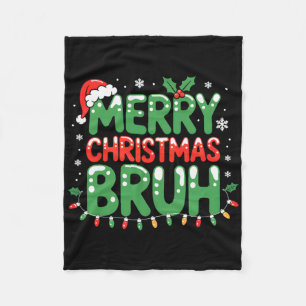 Bruh Meme Funny Saying Bro Greeting Teens Boys Men Fleece Blanket