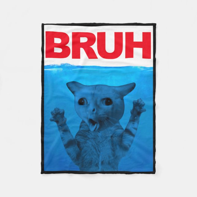 Bruh Meme Funny Saying Brother Greeting Teens Boys Fleece Blanket (Front)