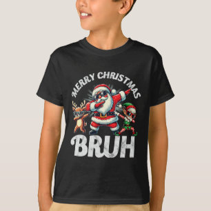 Bruh Meme Santa Dabbing Through The Snow Christmas T-Shirt