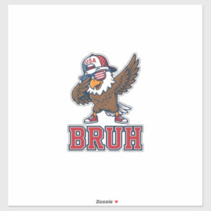 Bruh Patriotic Eagle Vintage Engraving T-Shirt Des