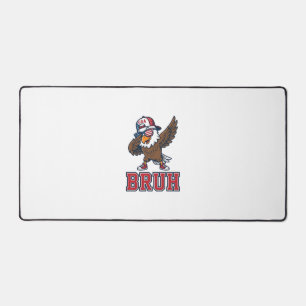 Bruh Patriotic Eagle Vintage Engraving T-Shirt Des Desk Mat