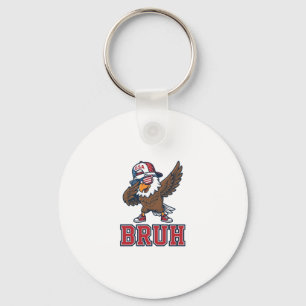 Bruh Patriotic Eagle Vintage Engraving T-Shirt Des Key Ring