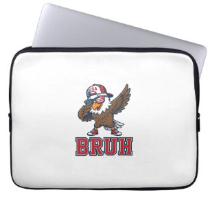 Bruh Patriotic Eagle Vintage Engraving T-Shirt Des Laptop Sleeve