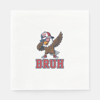 Bruh Patriotic Eagle Vintage Engraving T-Shirt Des Napkin